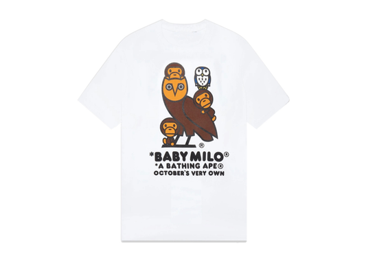 BAPE x OVO Baby Milo Tee - White